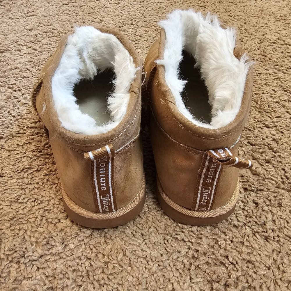 Juicy Couture Kerri Booties Womens 9 Tan Faux Suede Shearling Lined Ankle Boots - Picture 7 of 12